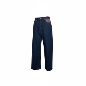 Russo Spirit‎ Jeans Mens 36x31 Rainbow Embroidery Hip Hop Baggy Y2K Denim